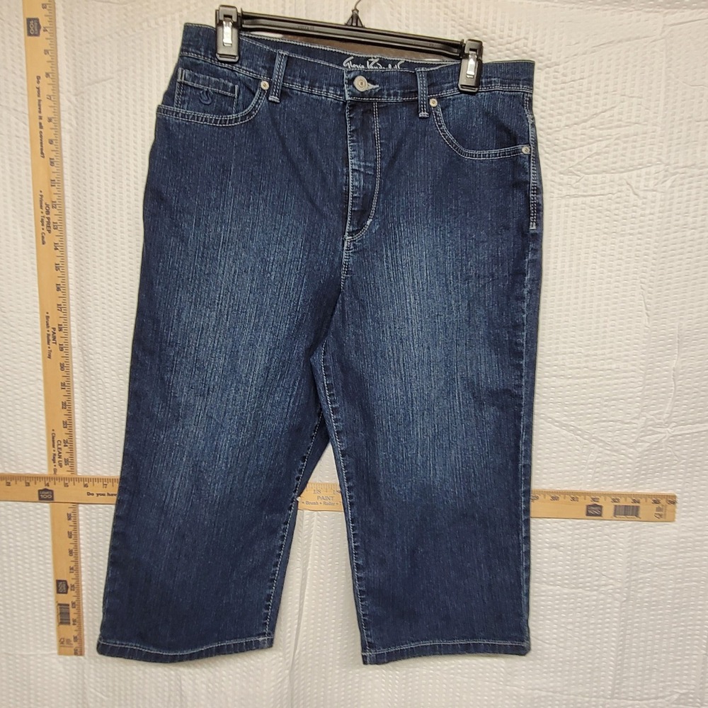 Gloria Vanderbilt Slimming Effect Denim Capris Dark Wash Womens 10 Cropped Jeans